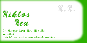 miklos neu business card